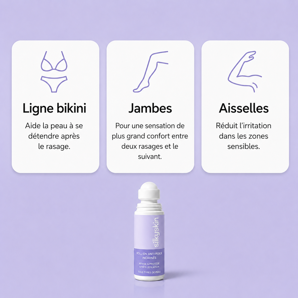 SilkyRoll – Le roll-on après-rasage contre les rougeurs et les boutons de rasage